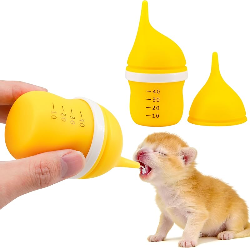 Mamadeira para Gatos e Cães Filhotes com Bico de Silicone YeulYuuri, 40 mL