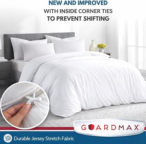 Miniatura 3 de Guardmax Waterproof Duvet Cover - Jersey Fabric with Zipper Closure Premium Quality, Bed Bug & Allergen Proof King (104 x 86)