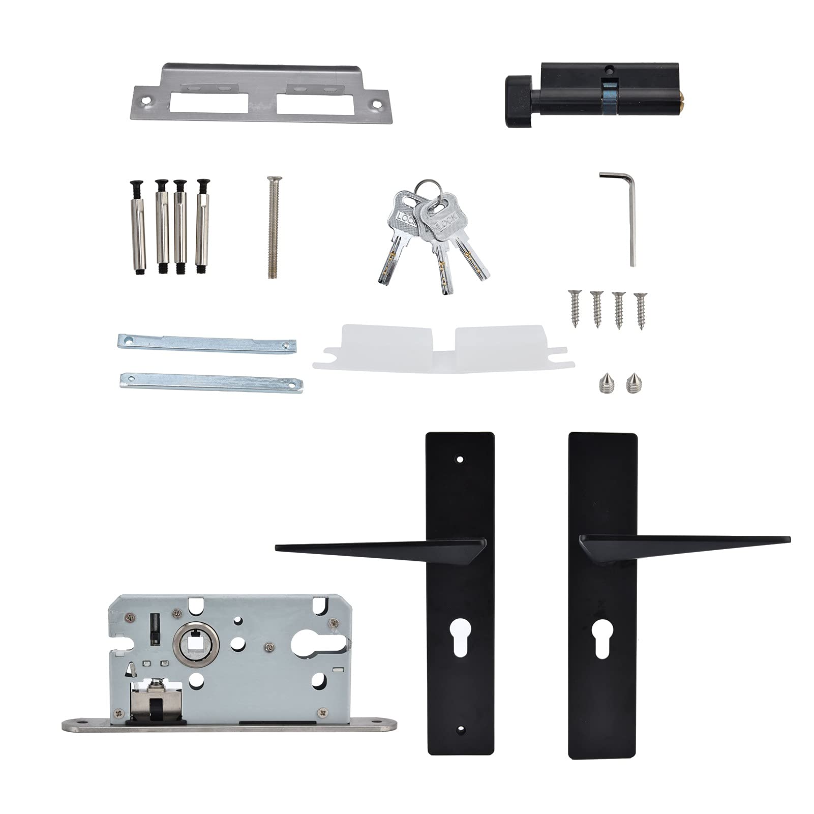 Hyuduo Zinc Alloy Door Handle Lock Set, 35-50mm