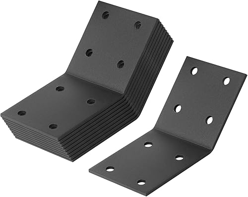 10 piezas de 2-1/2 pulgadas en el interior de 45 grados, placa de amarre de acero, conector de madera para poste y viga, muebles de fijación, grosor