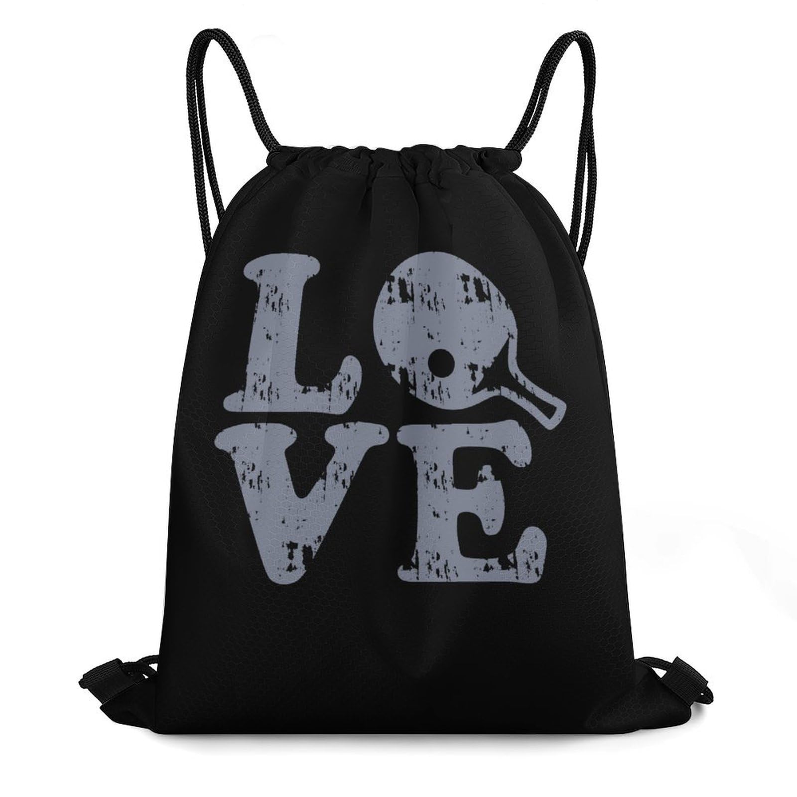 Ping Pong Love Drawstring Backpack Durable Sport Gym Bags Daypack for Men Women 35 * 42cm