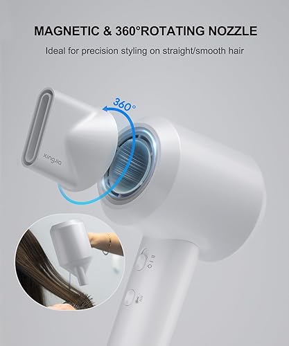 Miniatura 7 de Secador de pelo iónico de alta velocidad, 1500 W, secado rápido con motor sin escobillas de alta velocidad de 110,000 RPM, iones negativos de 600 M,