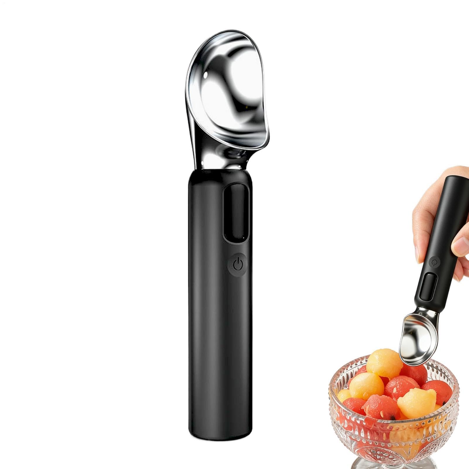 Paletta per gelato riscaldata, ergonomica, ricaricabile, 3 velocità | Cucchiaio elettrico resistente per gelato e gelatina, per formaggio, anguria, frutta, mousse