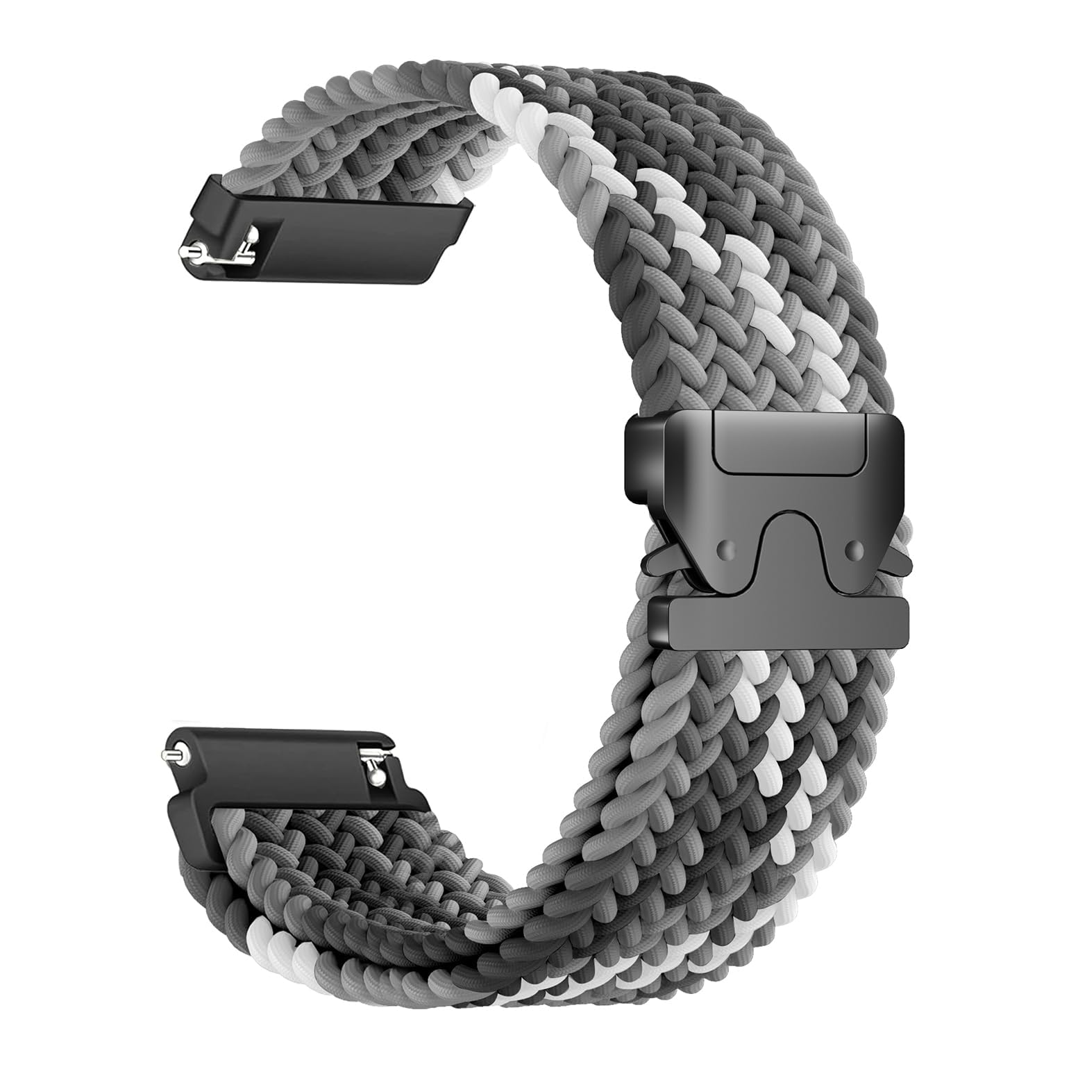 Oanux 22mm Stretchy Braided Nylon Compatible with Garmin Vivoactive 4 Watch Band/Venu 4 45mm/Venu 3/Venu 2, Parachute Buckle Elastic Soft Sport Strap