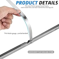 Vista 5 de Tigeen - Juego de 2 medidores de medición métrica e imperial de acero inoxidable, 25 cuchillas, 0.001-0.040 in, herramienta de medición métrica e