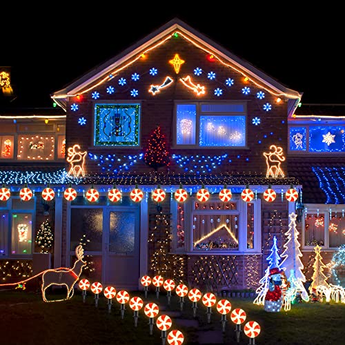 Ultimate Unicorn Christmas Led Lollipop Pathway Lights With Stakes Outdoor, Xmas Walkway Lollipop Decoration For Outside, Red And White Christmas Path Lights For Lawn, Garden, Yard, Sidewalk #TOP6