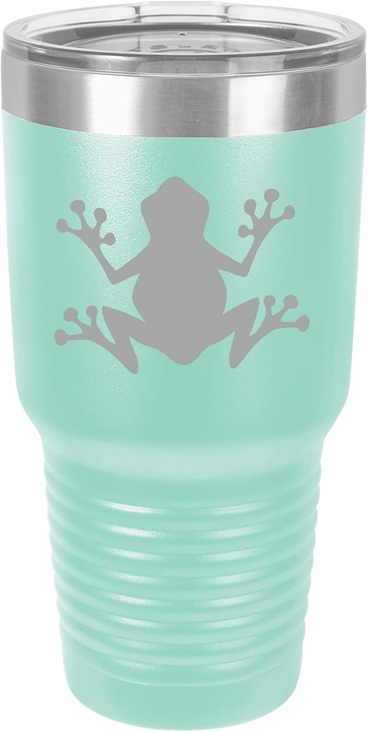 Tumbler Stainless Steel Vacuum Insulated Travel Mug Frog (Stainless Steel, 30 oz)