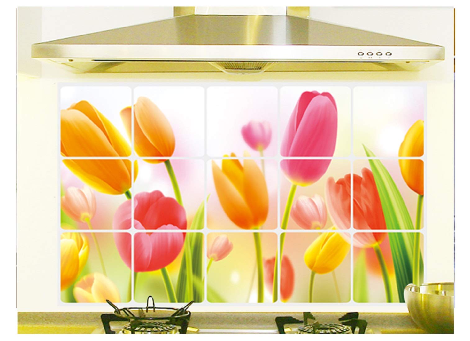 JAAMSO ROYALS PVC Vinyl Self Adhesive Removable Kitchen Oil Proof Decal Sticker Heat-Resistant Waterproof Tile Aluminium Foil Home décor Wall Sticker (Thickening of Hearth Tulip) (45 CM X 75 CM) (B07Q3DR3JW) Amazon Price History, Amazon Price Tracker