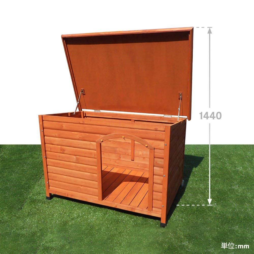 Amazon | アークランズ 犬小屋 片屋根木製犬舎 Lサイズ 屋外 中型 