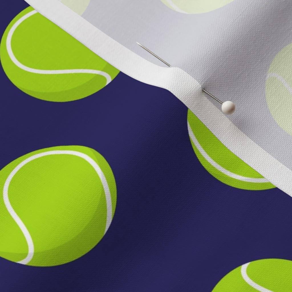 Spoonflower Fabric - Tennis Balls Blue Doggy Dog Fun Printed on Petal Signature Cotton Fabric by The Yard - Sewing Quilting Apparel Crafts Decor