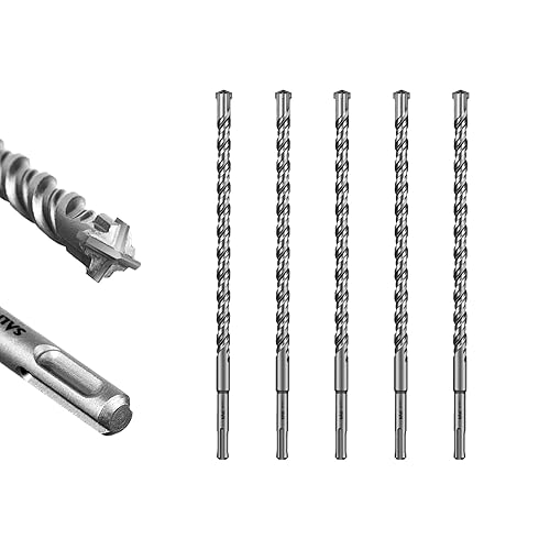 Miniatura 41 de SALI SDS Plus - Broca de martillo rotativo, 10 unidades, kit de brocas para hormigón de 7/16 x 12 pulgadas, material de carburo de doble rosca de