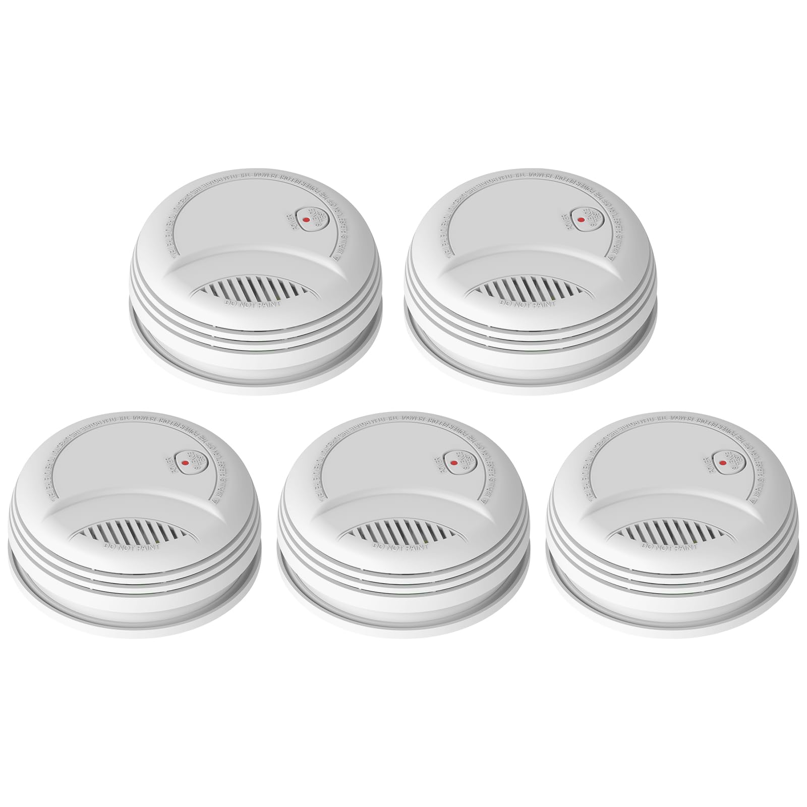 WiFi Detector de Humo, Sensor de Alarma contra Incendios inalámbrico, Sirena de Alarma contra Incendios inalámbrico Smart Life/Tuya con batería de 9V, Certificado EN 14604 (5 Piezas)