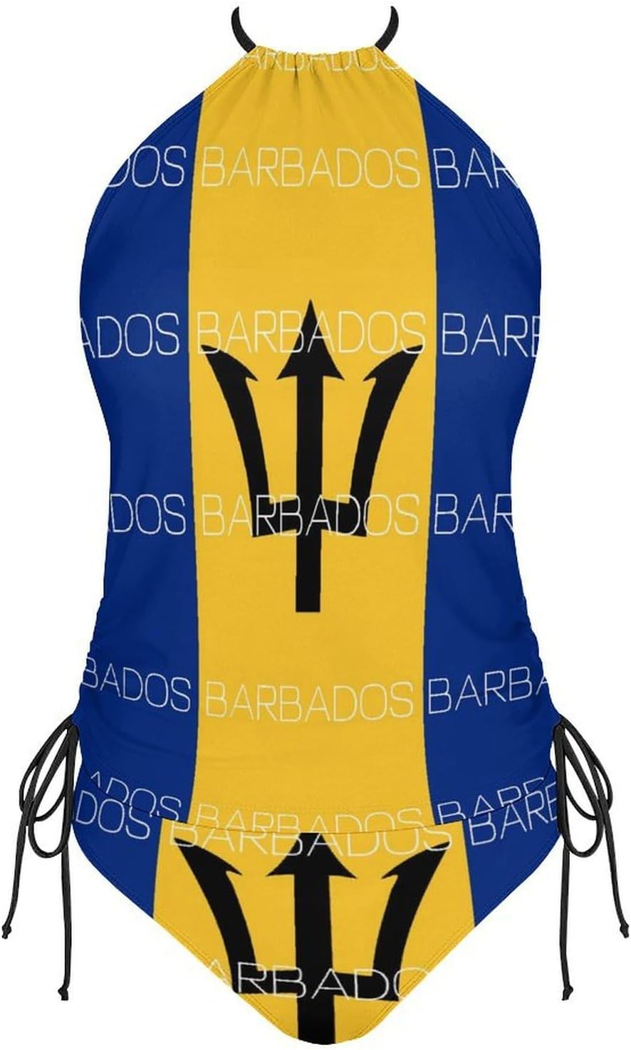 Barbados Flag Women's Tankini Swimsuit Two Piece Tummy Control Bathing Suits Beach String Swimwear