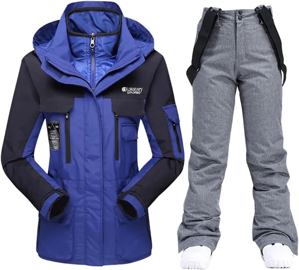 Women Winter Skiing Snowboarding Clothes Thick Warm Waterproof Ski Jackets Outdoor Snow Jacket + Pants