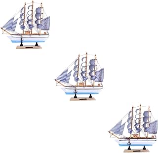 VILLCASE 3 Peças 24Cm Ornamento De Veleiro Século Decoração Moderna Barcos A Vela Decoração Decorativa De Veleiro Hobby Oceano Modelo De Navio De Cruzeiro Para Decoração Retrô De Madeira