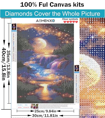 A8MENX0 5D Diamond Art Painting Kit, Full Round Drill Canvas — view 3