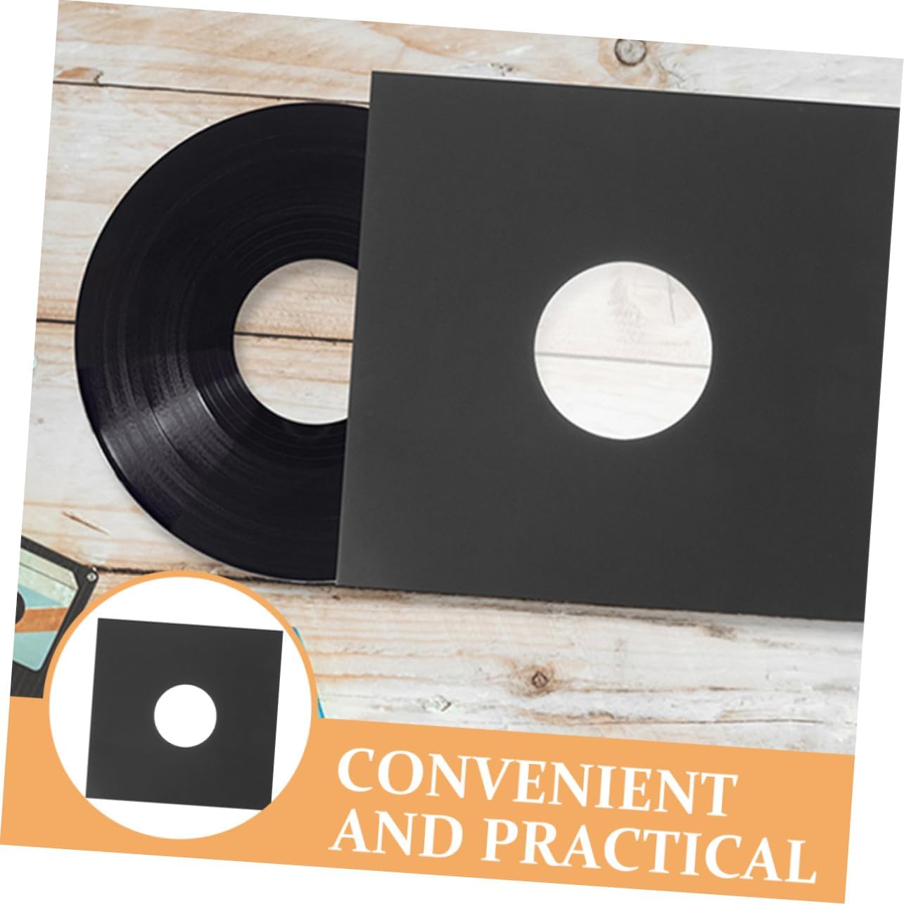 MAGICLULU 4pcs Vinyl Record Outer Sleeves Record Sleeves Protective Cover for Albums Simple Design