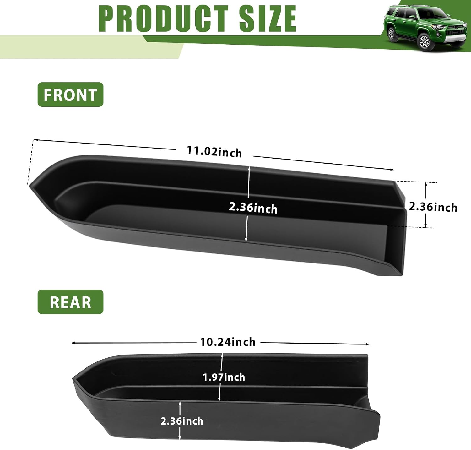 4PCS Door Handle Storage Box for 2010-2023 Toyota 4Runner Organizer, Soft Front & Rear Side Door Inserts Pocket Tray for 4 Runner Interior Accessories Black(Not Fit Limited)