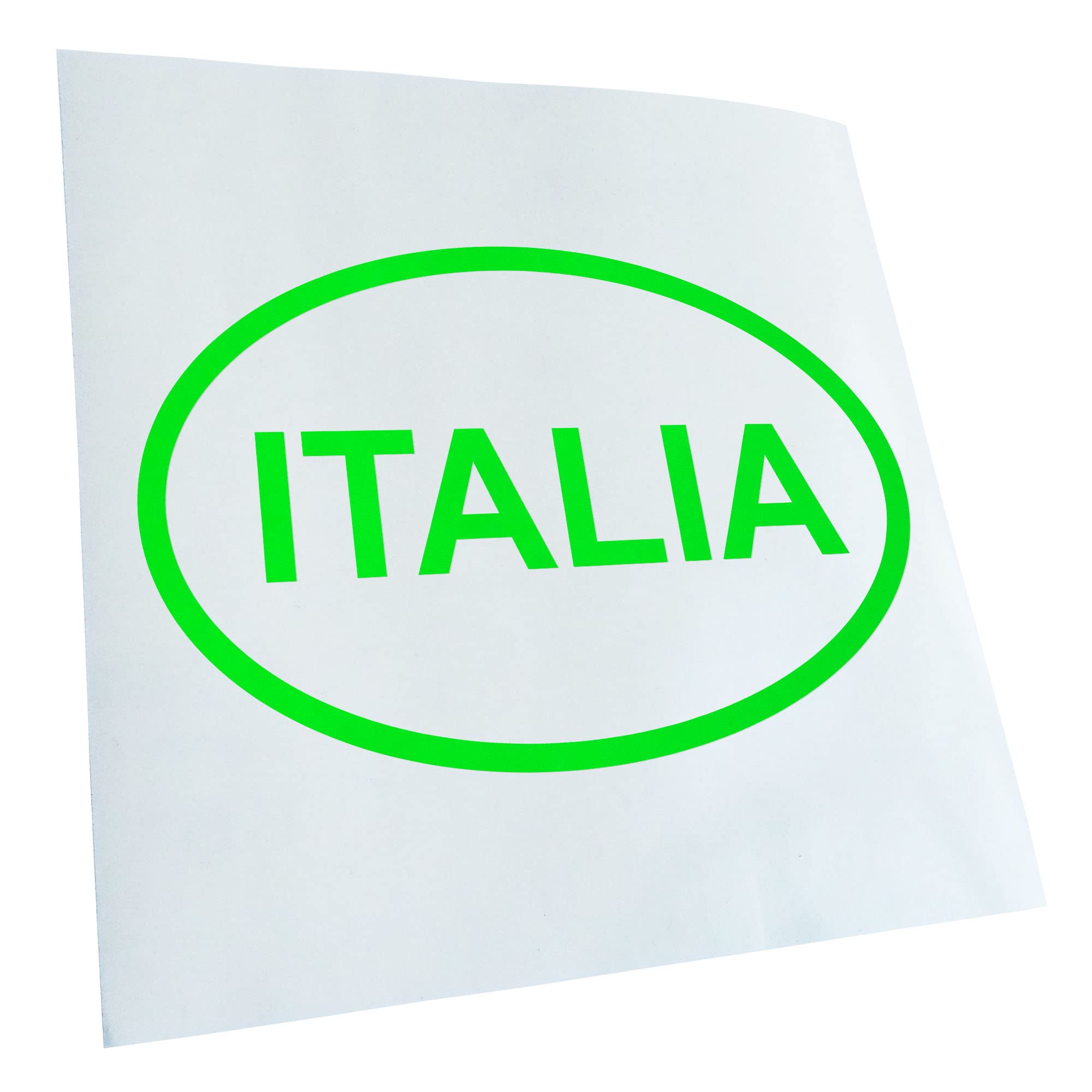 Kiwistar Neon Green-69 - Car Sticker - Neon Green - 30 X 20 Cm Italia - Italy Sticker For Car, Laptop, Bicycle, Truck, Motorcycle, Multicoloured Jdm Decal Racing
