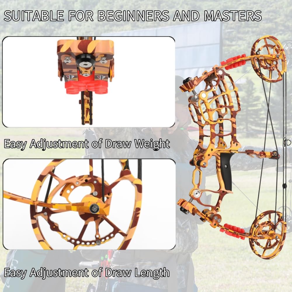 Compoundbogen-Set 30-60 lbs 80% Ablasskraft Links/Rechts Für Pfeile und Kugeln geeignet Ideal für Jagd und Training