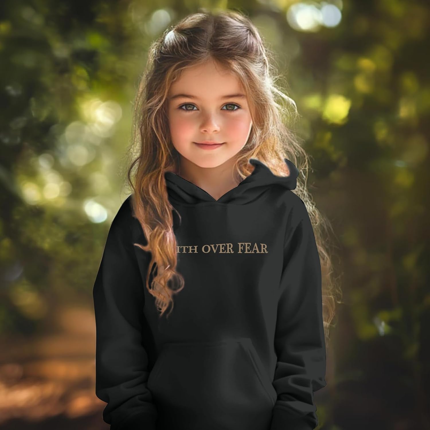 KEEVICI Cute Christian Graphic Hoodies For Girls Faith Over Fear Hoodie Kids Jesus Sweatshirt Religious Bible Verse Pullover - Image 4