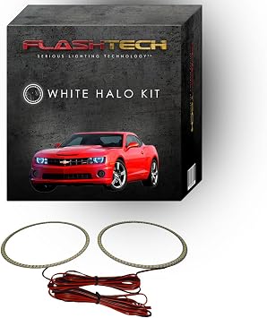 Flashtech White LED Halo Ring Accent Light Components Compatible with Chevrolet Camaro non RS 2010-2013