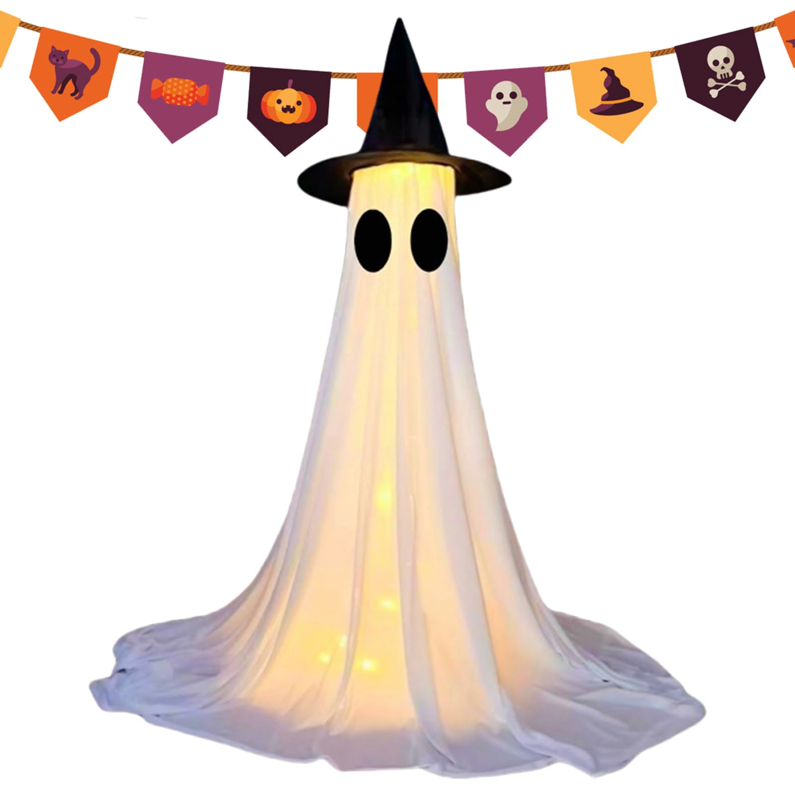 Fantôme Lumineux avec éclairage intense pour décoration d'Halloween extérieure