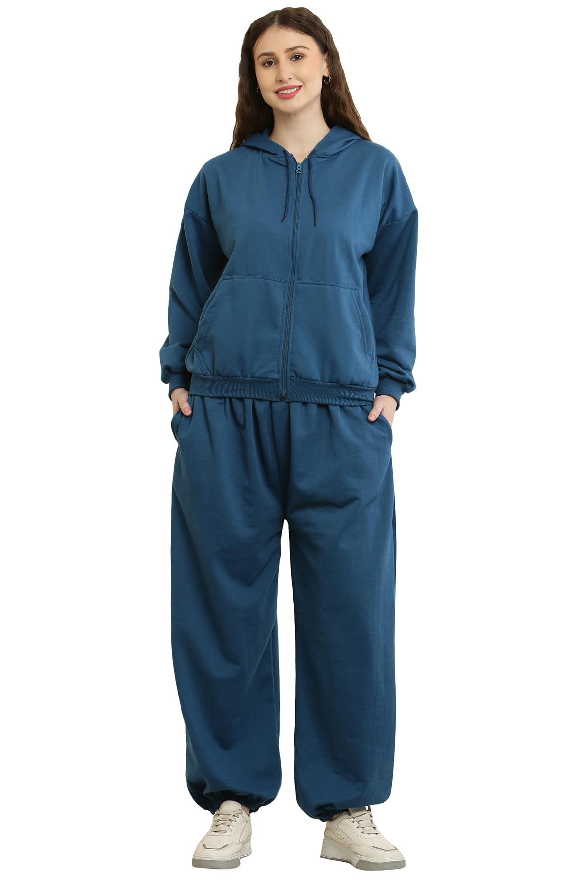 DKSHH Women's Winter Fleece Tracksuit Set, Full Zip Hoodie with Jogger Pants, Plus Size, 2 Piece Set with Pockets || 11 COLOURS || SMALL - 10XL || (IN, Alpha, S, Regular, ROYALBLUE)-image-29