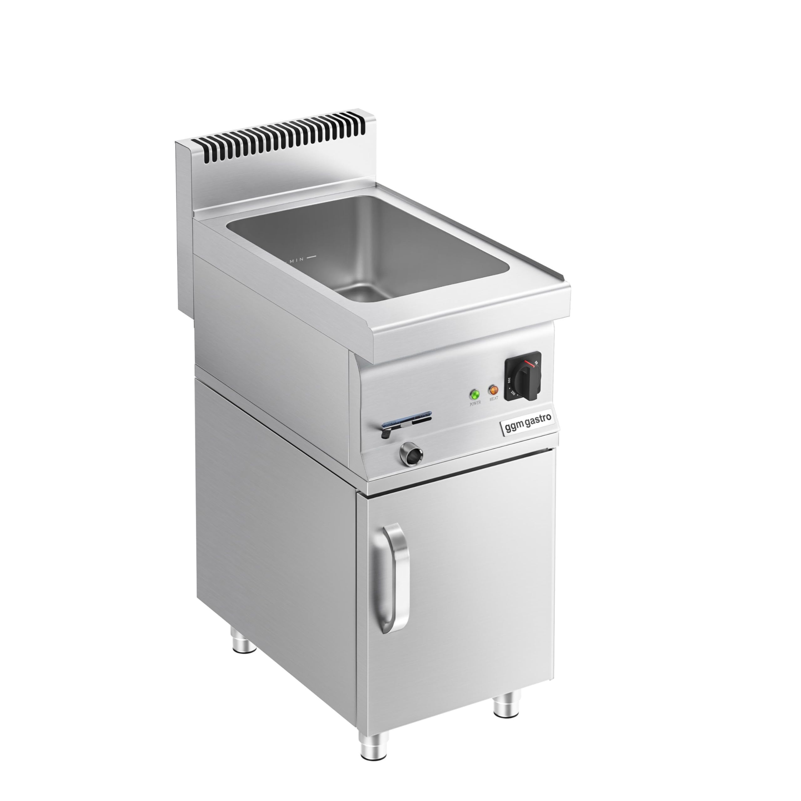 GGM Gastro | BMK400-E#UBK400-E | Elektro Bain-Marie - 1,2 kW - 1x GN 1/1 oder 2x GN 1/2 - inkl. Unterbau mit 1 Tür