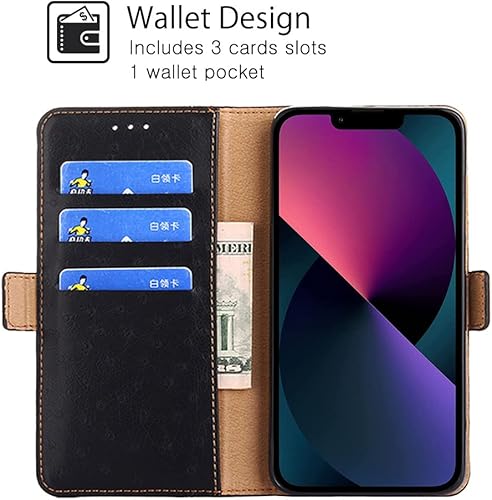 Miniatura 2 de Fansipro Phone Cover Wallet Folio Case for XIAOMI REDMI K40, Premium PU Leather Slim Fit Cover for REDMI K40, 3 Card Slots, Well Fit, Black