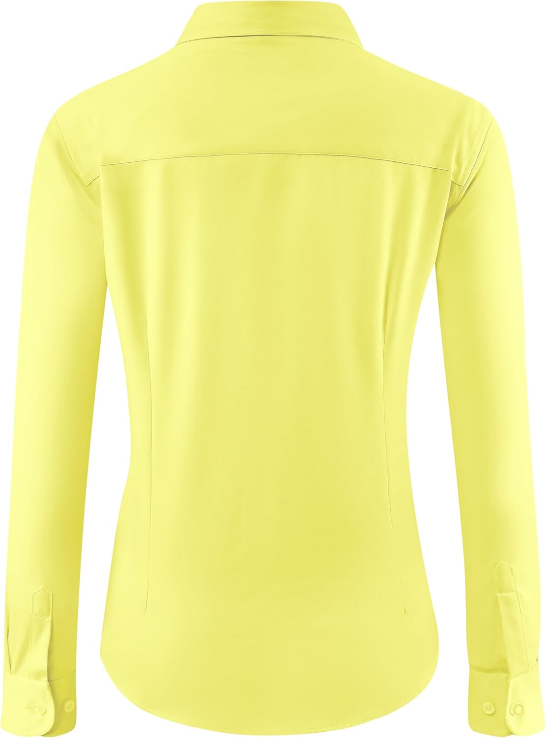 Soft Wrinkle-Free Women's Button Down Dress Shirts Solid Long Sleeve Work Blouses Fit Stretch Casual Tops XXS-6XL - Image 3