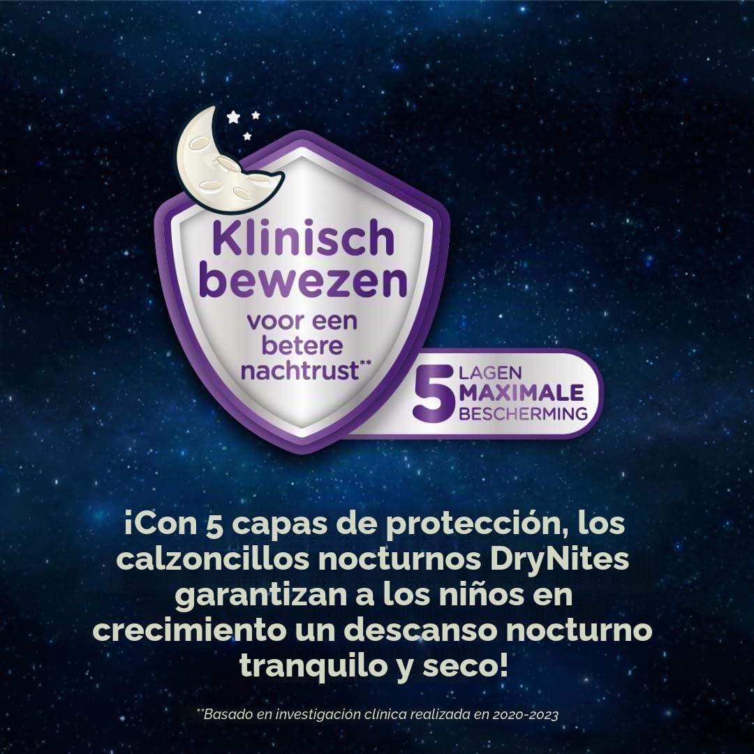 Huggies DryNites - Pañales de noche para enuresis, para niñas de 13 a 17 años (48-60 kg), 27 unidades (3 x 9), paquete mensual