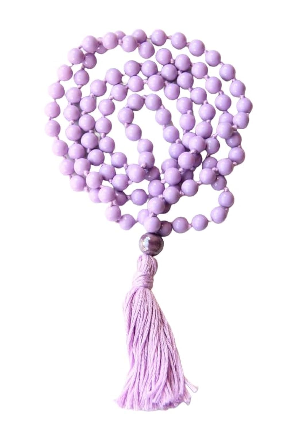 Naturalne liliowe szklane koraliki 8 mm, 108 sztuk, koraliki do medytacji, Reiki, Japa Mala, buddyjskie koraliki modlitewne, bransoletka do jogi, koraliki lecznicze