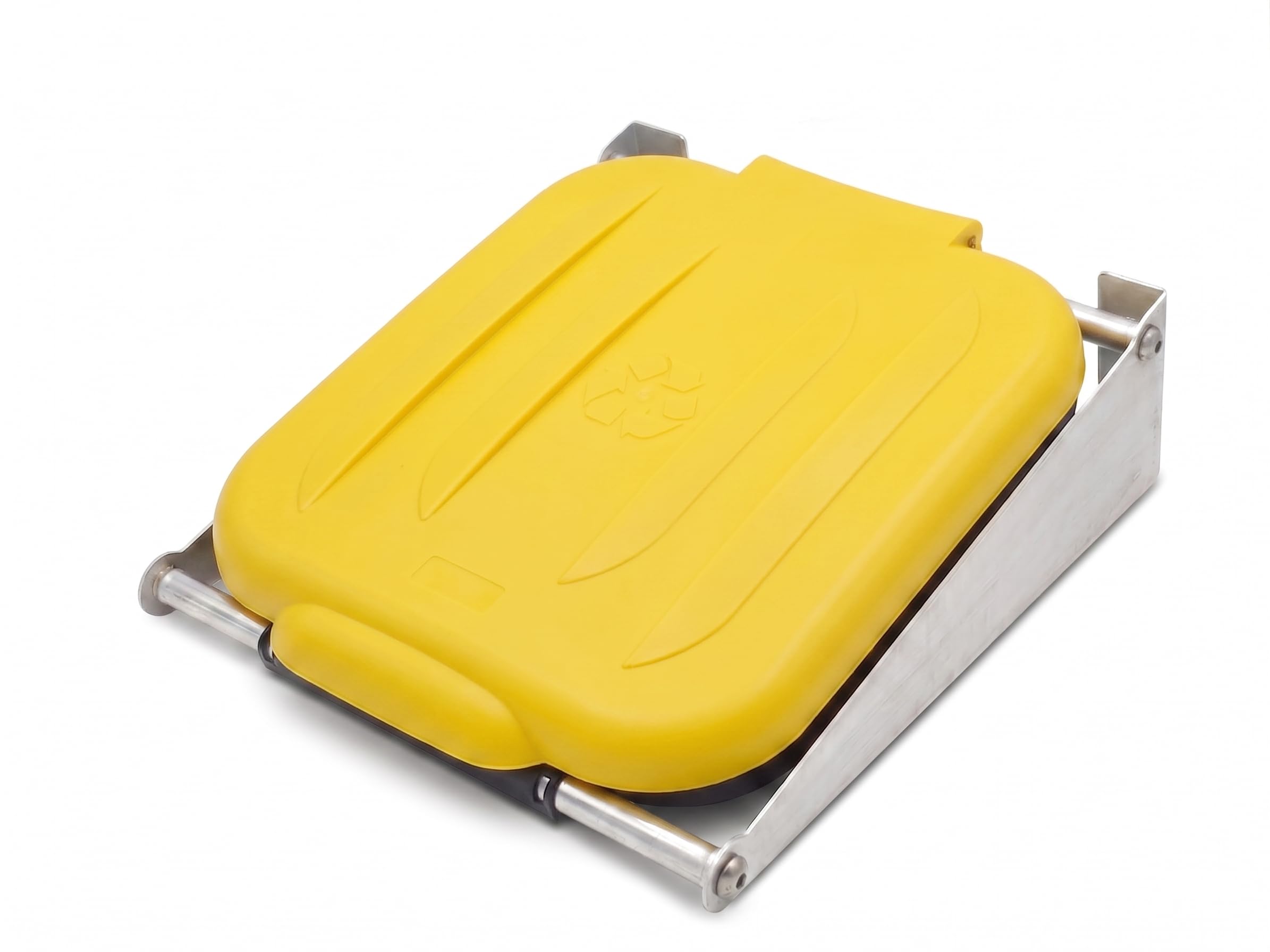 Müllsack Wandhalterung mit Deckel | 70-120L | Abfallbehälter Aluminium Müllsackhalter wandmontage | Stabiler und robuster Müllbeutelhalter (Gelb)