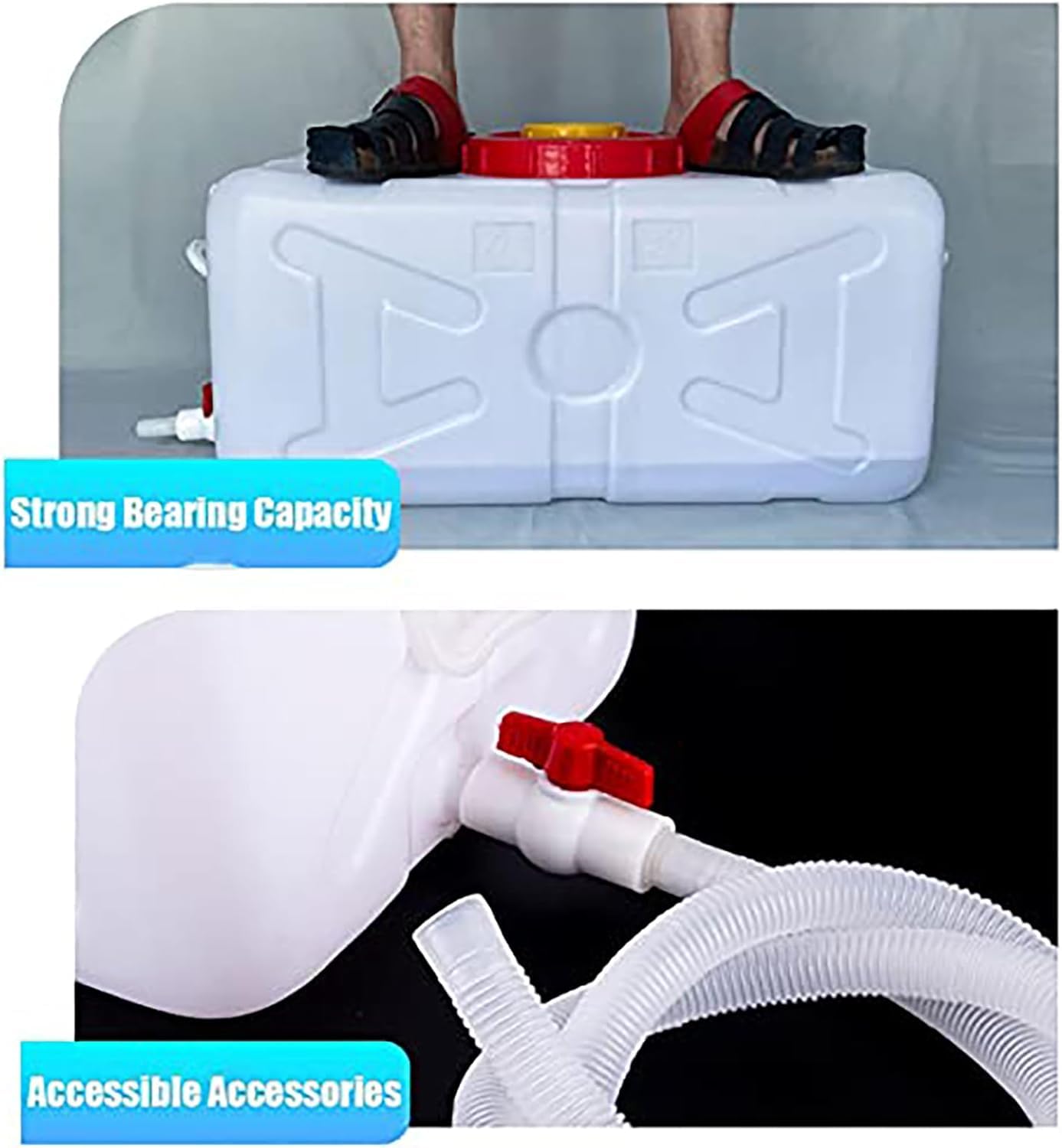 Pojemnik na wodę z kranem, przenośny plastikowy zbiornik na wodę o dużej pojemności, 80 l, do użytku domowego, kempingu i aktywności na świeżym powietrzu