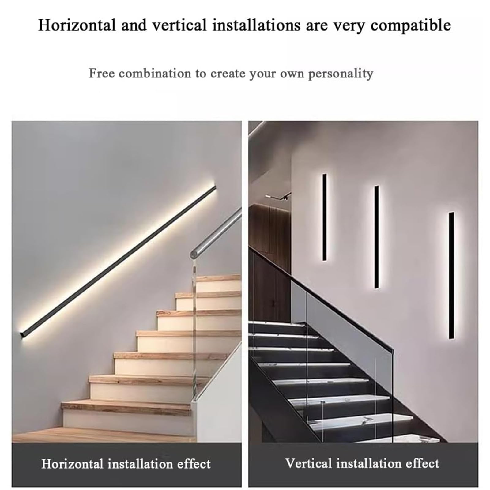 LED beleuchteter Treppengeländer mit Bewegungsmelder - Wandmontiertes Treppengeländer Innen Außen Treppengeländer 4000K Weißlicht für Treppen, Veranda, Eingang, Flur - Langlebige
