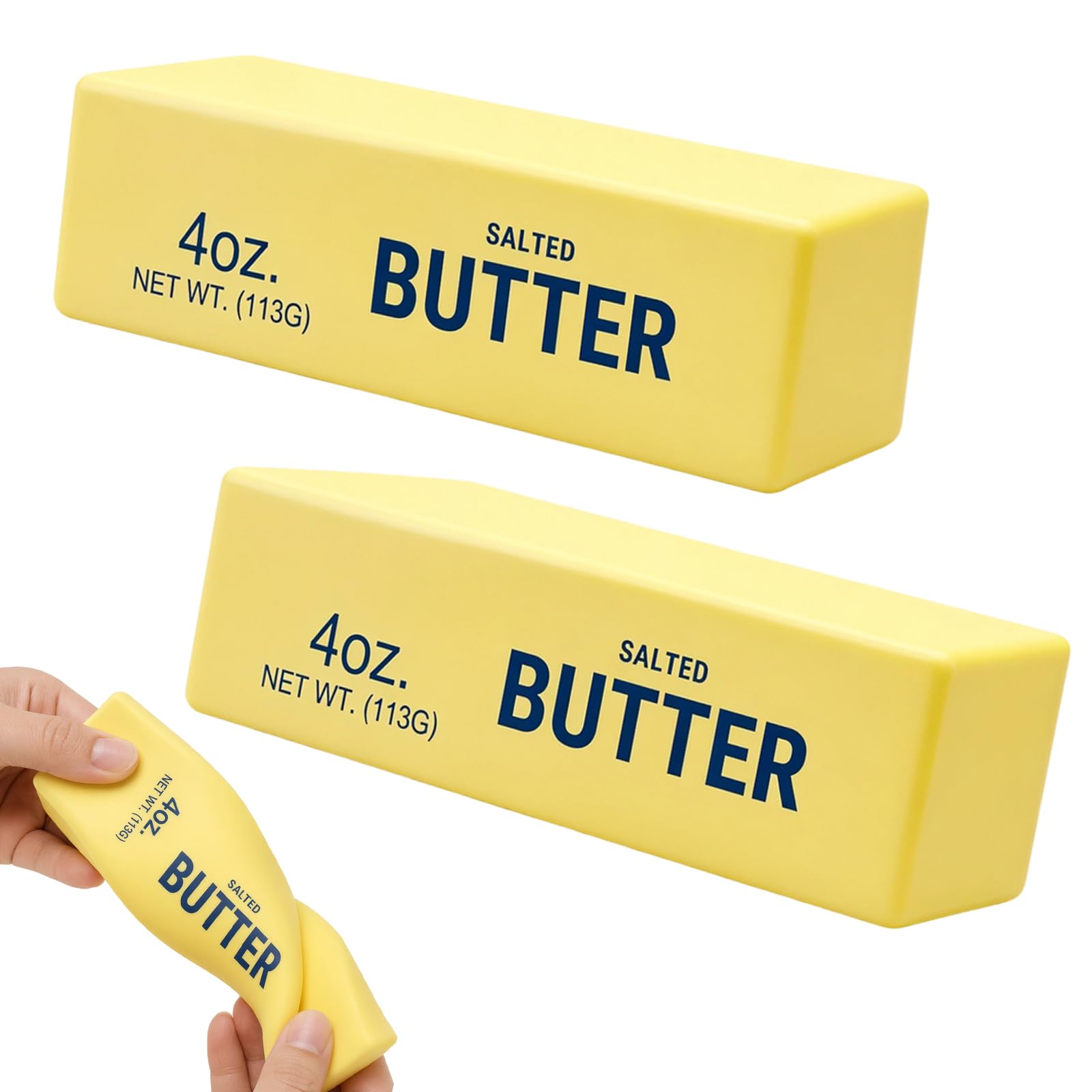 Giant Butter and Cheese Fidget Toys, Desk Stress Relief for Office and Classroom, Big Butter Sensory Tools for Focus and Relaxation, 14 cm Yellow Sticks
