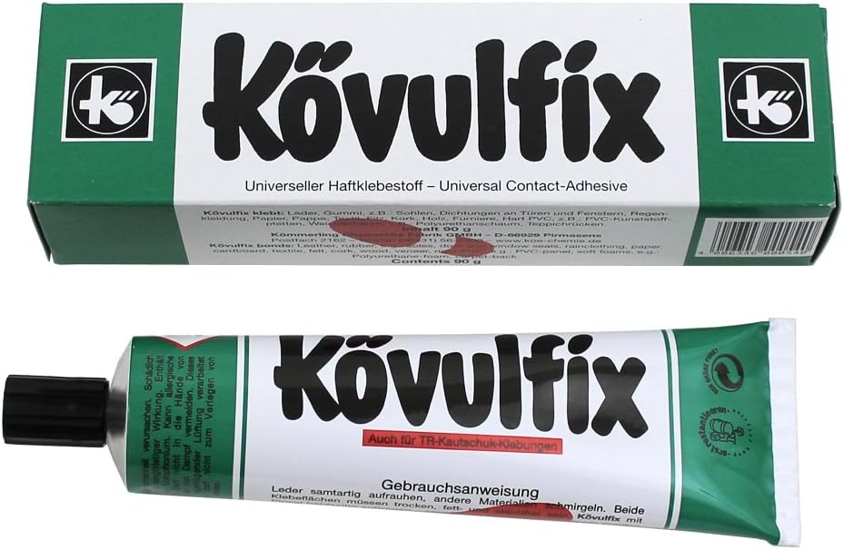 Koevulfix Rekord 30g contact adhesive glue for all purpose, for shoes leather rubber felt cork and more. High quality product made in Germany!