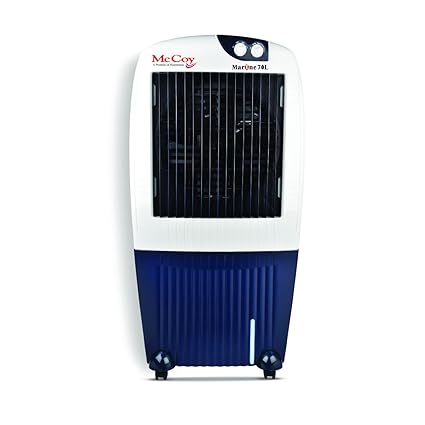 McCoy Marine 70 L 70 Ltrs Honey Comb Air Cooler Without Remote Control (White/Navy Blue)