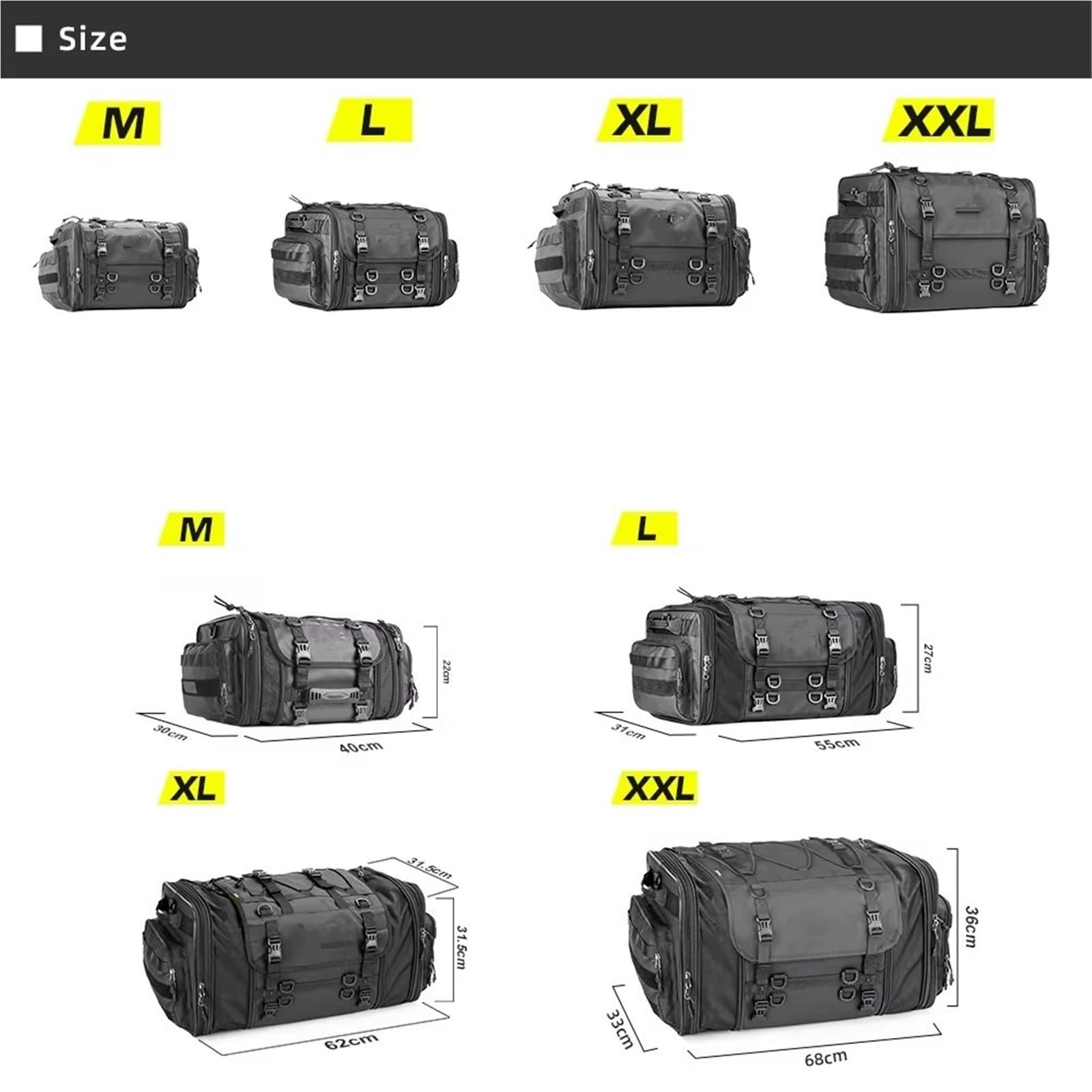Moto Sacoche Selle Sac De Voyage Pour Siège Arrière Moto Étanche Extensible 19 À 80 L Compatible Avec La Plupart Des Motos