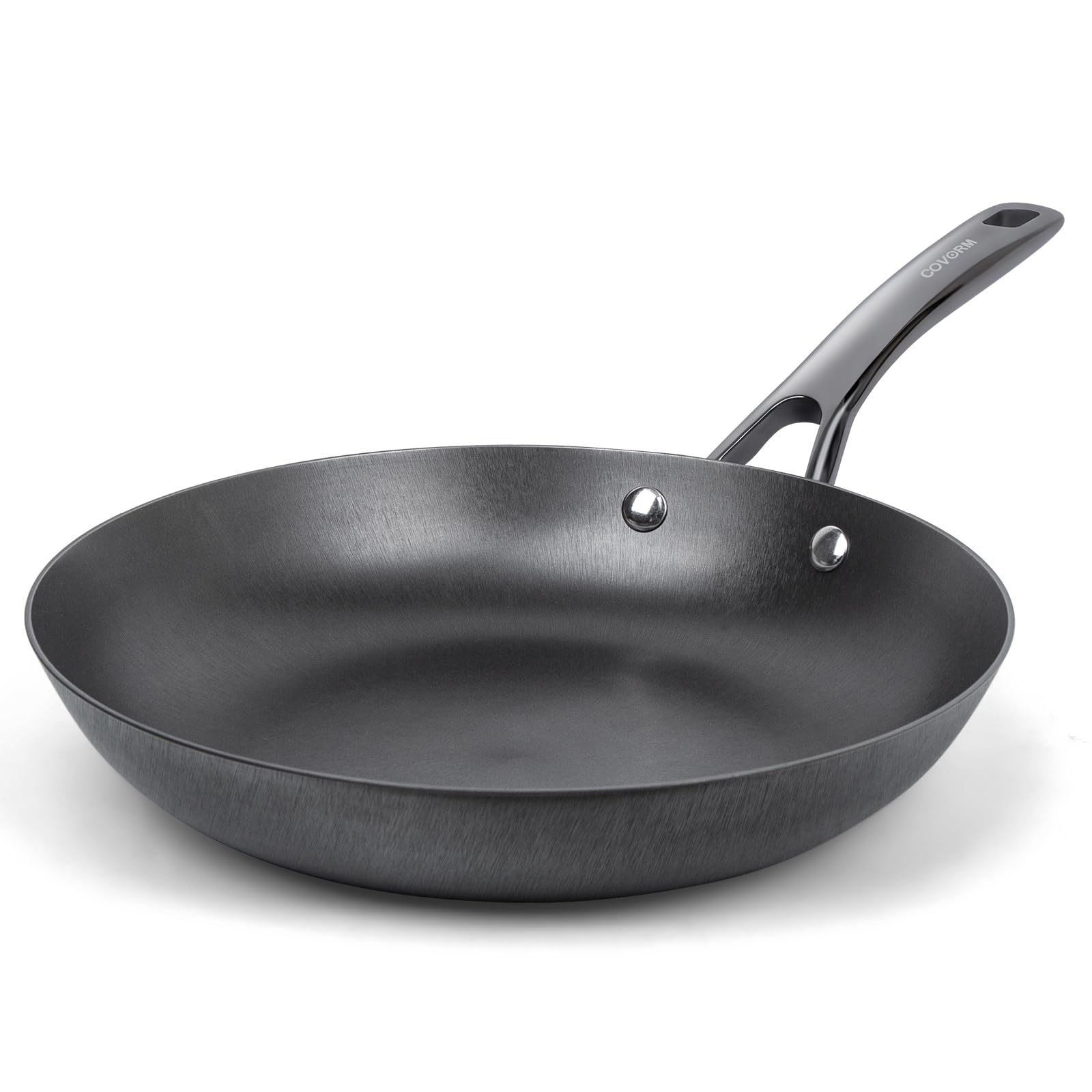 COVORM 10.25" Lightweight Cast Iron Skillet – Smooth Polished Frying Pan with Rust-Resistant Nitrided Finish for Searing, Frying & Sautéing