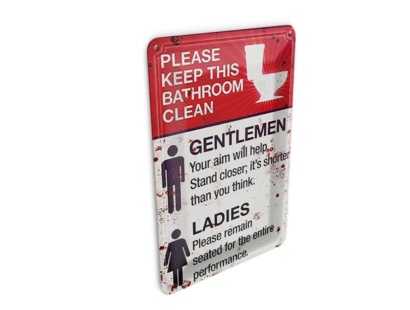 Femer Tin Postcard Saying 10 x 14 cm Gentlemen Ladies Toilet Decorative Sign