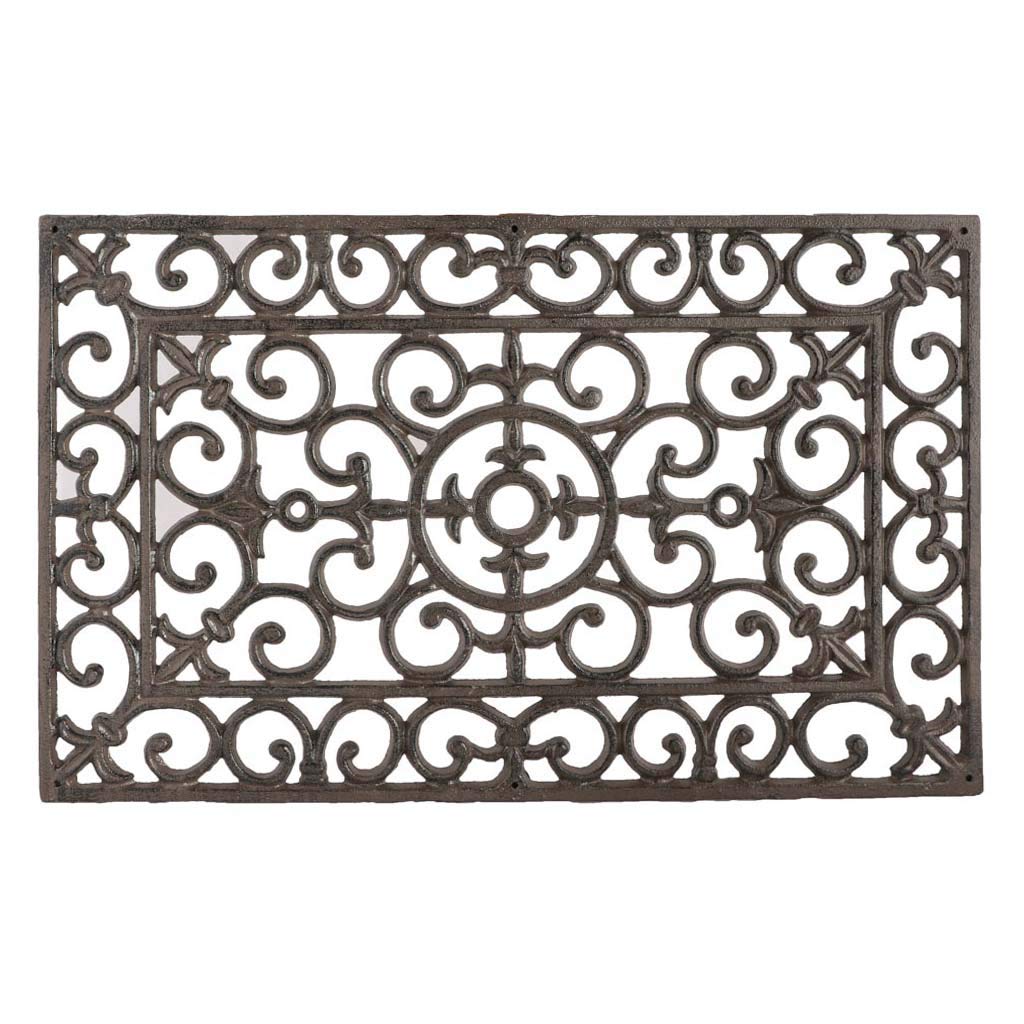 Cast Iron Door Mat - Outdoor Ornate Welcome Mat Boot Brush Cleaner