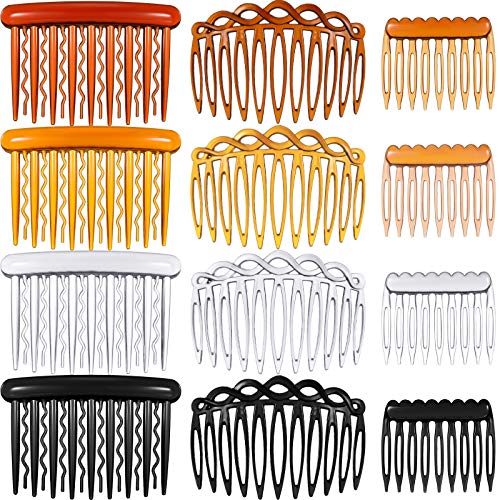 Peines para cabello tipo twist, 12 piezas, plástico miniatura 4