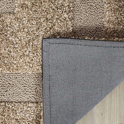 Image of Beige Microfiber Plush Shaggy Carpet 12x14 Feet Designed with Soft Dense Fibers, Anti Skid Backing and Handwoven Comfort for Bedrooms, Living Rooms and Home Spaces