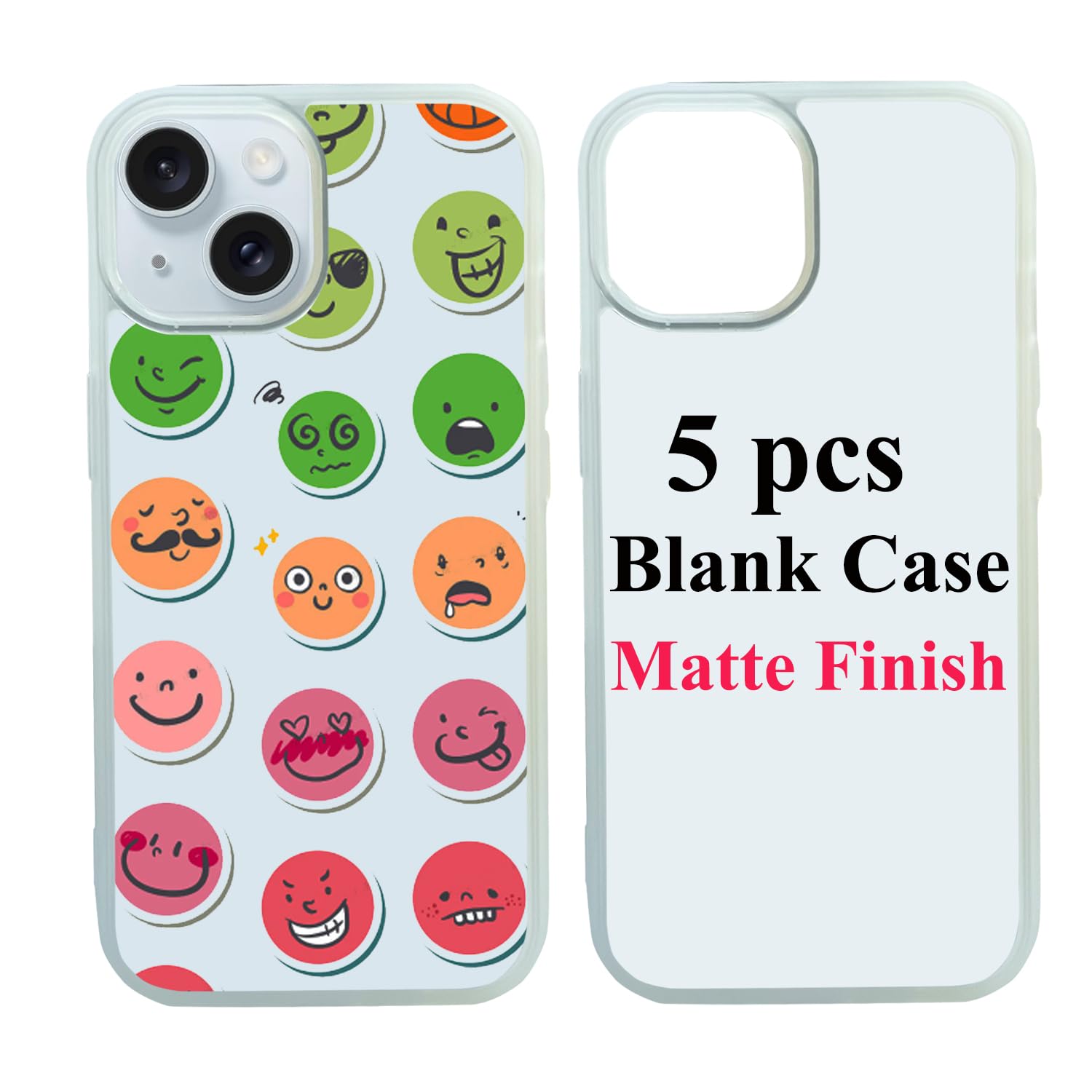 Fundas de sublimación para iPhone 15 de 6.1 pulgadas con carcasa 2D personalizable JUSTRY 5 uds 8