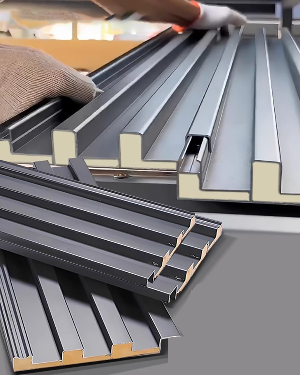 Btyqkzvpm 3Pc Aluminum Roofing Panels, Insulated Core Aluminum Corrugated Roof Panels 0.8-2M 3-6Pc Mobile Home Pergola Balcony(,L 1250Mm(49.2"))