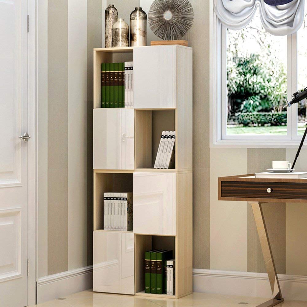 MU Estanterías para el hogar Estanterías 3 Niveles 4 Niveles 5 Niveles Estantería Estante de Almacenamiento Estante de Juguete con Compartimentos, Color Roble, bastidores,4 Niveles
