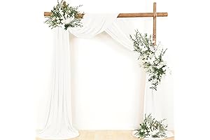 6 Yards Long x 30' Wide Ivory Sheer Chiffon Drapery for Wedding Arch