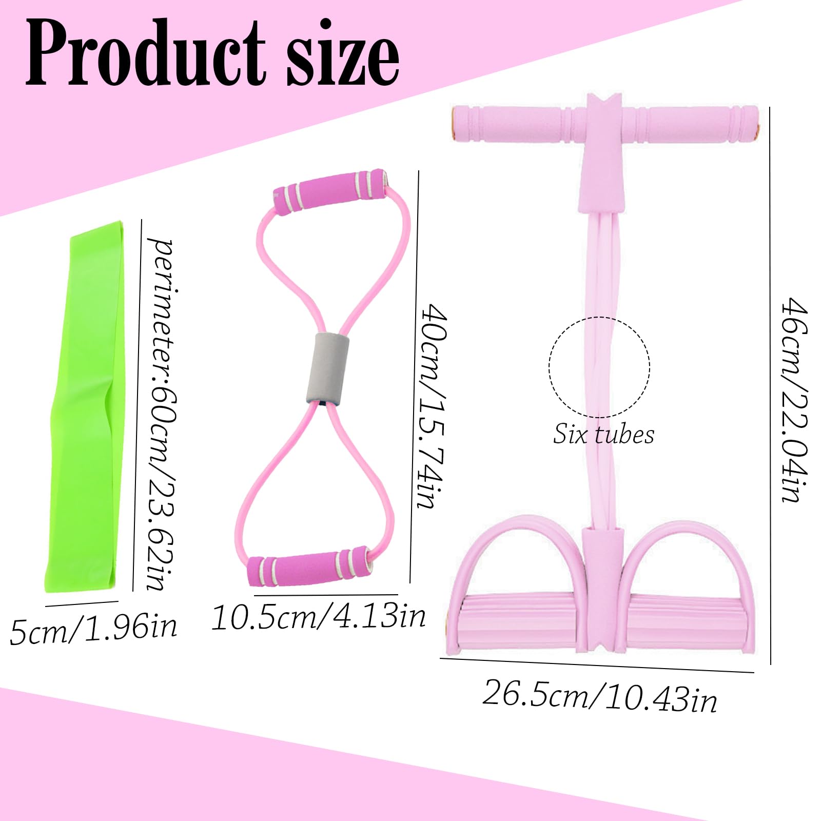 Multifonctionnelle Corde de Tension avec Figure 8 Bande de Résistance 6 Tubes Élastique Sport Expander pour Gymnase Yoga